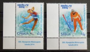 2014 SERBIA -COMPLETE SET (MNH)-OLYMPIC GAMES-RUSSIA-SOCHI R! russland usa us J7