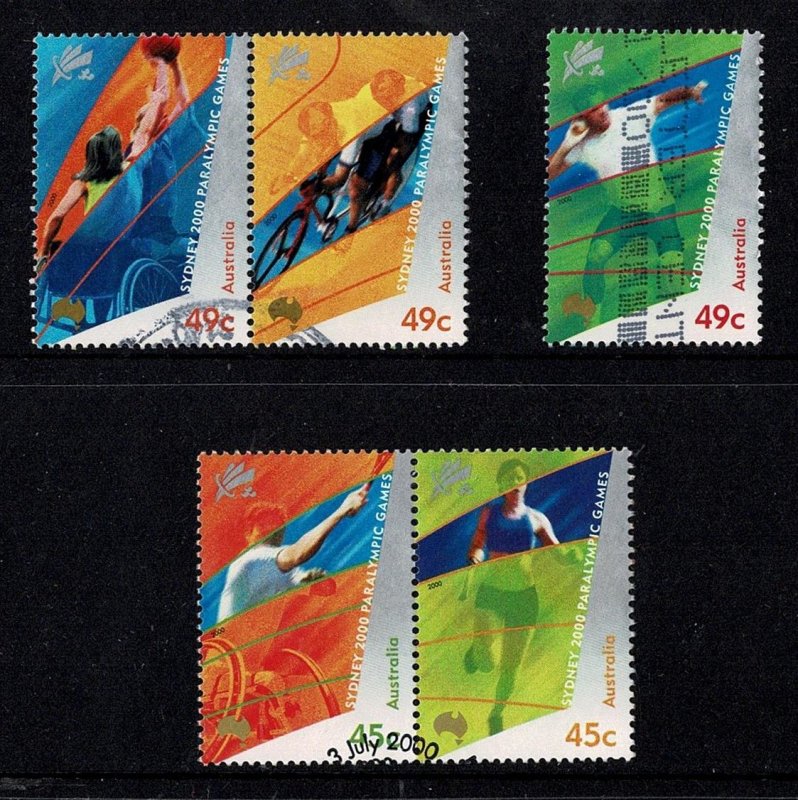 Australia 2000 Sydney Paralympic Games  Set of 5 Used