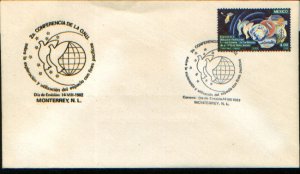 MEXICO 1284, CACHETED FDC  UN Conference Peaceful uses of Outer Space. VF.