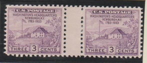 U.S. Scott #752 Washington Headquarters Stamp - Mint Vertical Gutter Pair