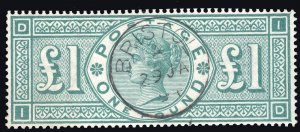 MOMEN: GREAT BRITAIN SG #61 1891 USED VF £800 LOT #66811*