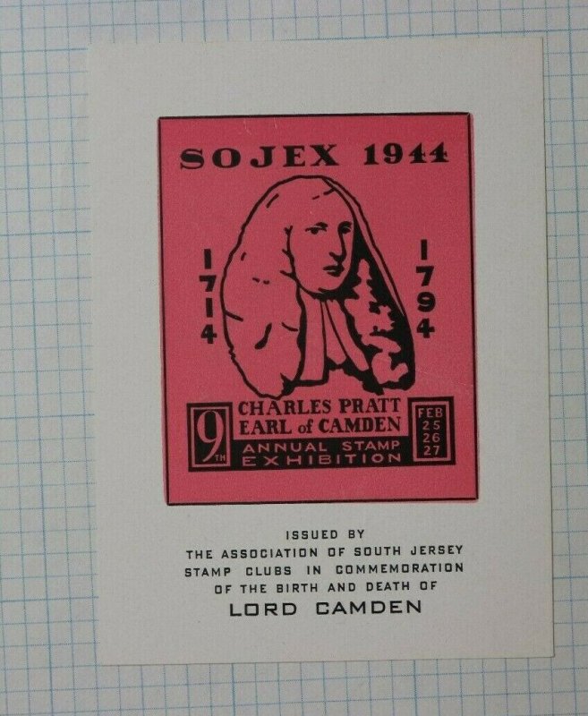 1944 SOJEX Annual Stamp Expo Earl of Camden Souvenir Ad