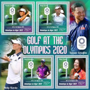 Stamps. Golf Olympic 2020 2023 year 1+1 sheets perf Niger