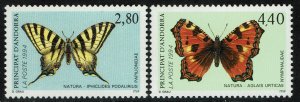 Andorra French #443-444  MNH - Butterflies (1994)