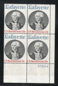 ALLYS STAMPS US Plate Block Scott #1716 13c Lafayette [4] MNH F/VF [STK]