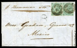 British Commonwealth - Great Britain #48, 1865 1sh green, horizontal pair, pl...