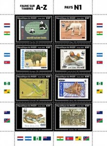 NIGER - 2020 - Stamps on Stamps, WWF - Perf 8v Sheet #1 - Mint Never Hinged