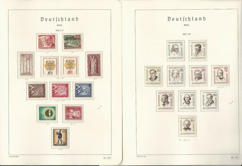 Germany Berlin Stamp Collection on 24 Hingless Lighthouse Pages, 1955-71, JFZ