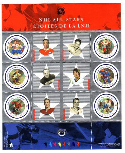 Canada Sc 1885 2001  NHL All Stars stamp souvenir sheet mint NH