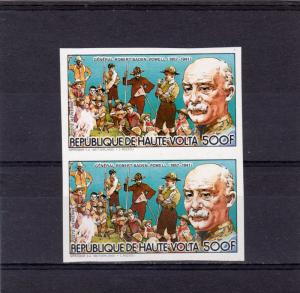 Upper Volta 1984 Mi#945B Scouts/Baden-Powell Set Imperforated in Pair MNH