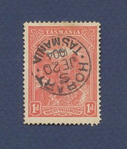 TASMANIA - Scott 96, watermark 70, V over crown - used  - 1904