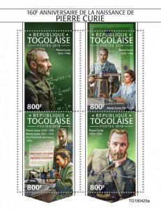 Pierre Curie Physics Stamps Togo 2019 MNH Marie Curie Science 4v M/S