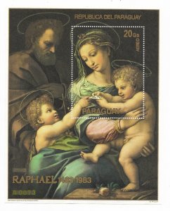 PARAGUAY 1984 ART PAINTING RAPHAEL 400 ANNIV. OF BIRTH SOUVENIR SHEET C576 BL408