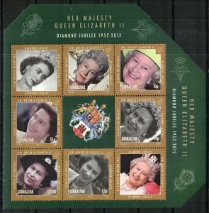Gibraltar 2012 QEII Diamond Jubilee (1 S/S) MNH