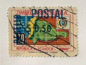 Ecuador 1969  Scott 782 used - regional map overprinted