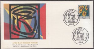 GERMANY (BERLIN) Sc # 9N497 FDC - PAINTING of SUNFLOWERS by KARL ROTLUFF