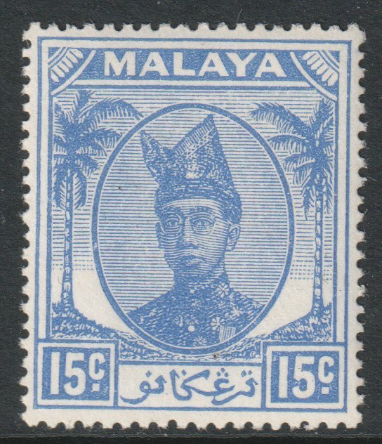 Malaya Trengganu Scott 60 - SG77, 1949 Sultan 15c MH*