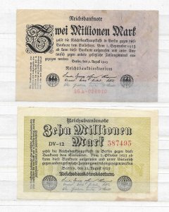 Germany 18 Different Inflation Stamps & 4 Inflation Banknotes Mint and Used