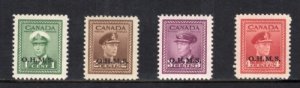 Canada O1-4 Set VF MNH