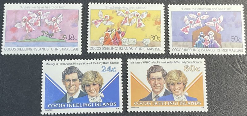 COCOS ISLANDS # 73-77--MINT NEVER/HINGED---2 COMPLETE SETS----1981