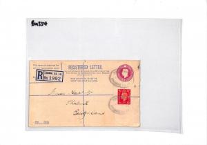 GB London Registered Letter Postal Stationery Cover PTS 1939 BU334