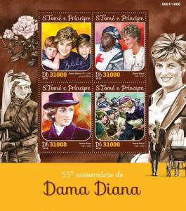 SAO TOME E PRINCIPE 2016 SHEET PRINCESS DIANA ROYALTY st16107a