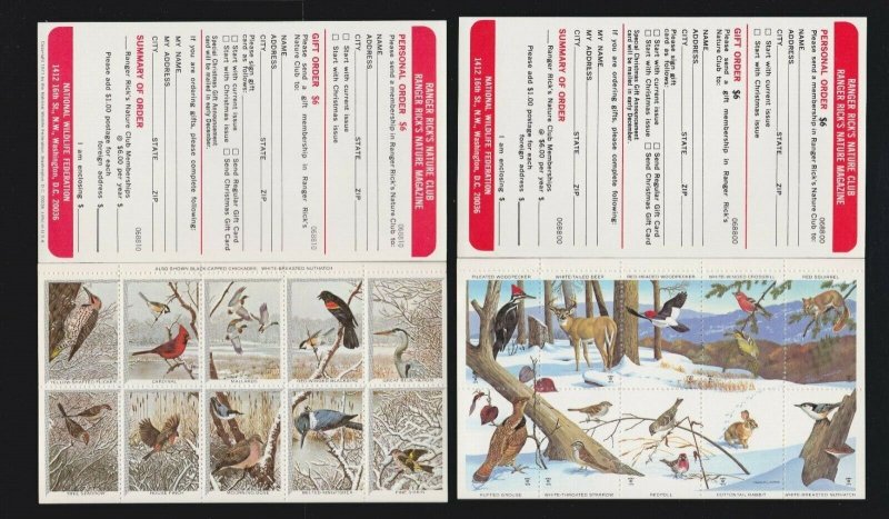 US 1970 & 1971 National Wildlife Federation Mint X-Mas Cinderella Stamp Booklets