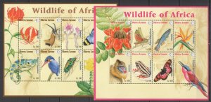 B0586 Sierra Leone Wildlife Of Africa Animals Birds Butterflies Fishes 2Kb Mnh