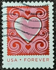 US Scott # 4847; Used (46c) Love Heart from 2014; VF; off paper