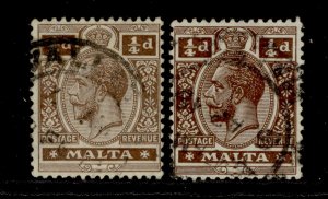 MALTA GV SG69 + 69a, ¼d, FINE USED.