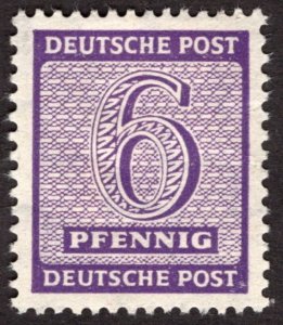 1945, Germany, West Saxony, 6pf, MH, Well-Centered, Mi 129Y