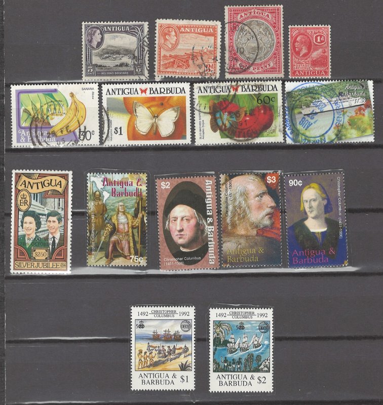 COLLECTION LOT # 3067 ANTIGUA 15 ALL CONDITIONS STAMPS 1921+ CV+$20