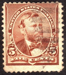 1890, US 5c, Grant, Used, Sc 223