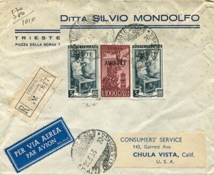 Air Mail Lire 1.000 Campidoglio brown red on cover