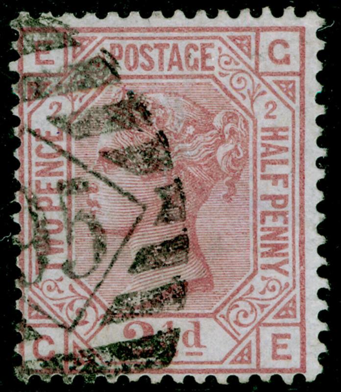 SG139 2½d rosy mauve plate 2 USED. Cat £120. WMK ANCHOR. GE