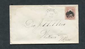 Postal History - North Brookfield MA 1865 Double Ring CDS Cork Cancel #65 B0256