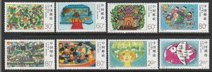2000 China, PR - Sc 3030-7 - 8 singles - MNH VF - Children's Stamp Design