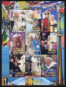 Somalia 2002 Pope John Paul II in Toronto perf sheetlet c...