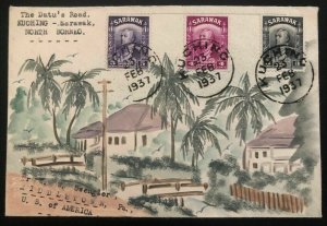 1937 Datu Road Kuching Sarawak Karl Lewis Cover To Middletown PA USA