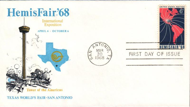 #1340 Hemisfair 1968 Covercraft FDC