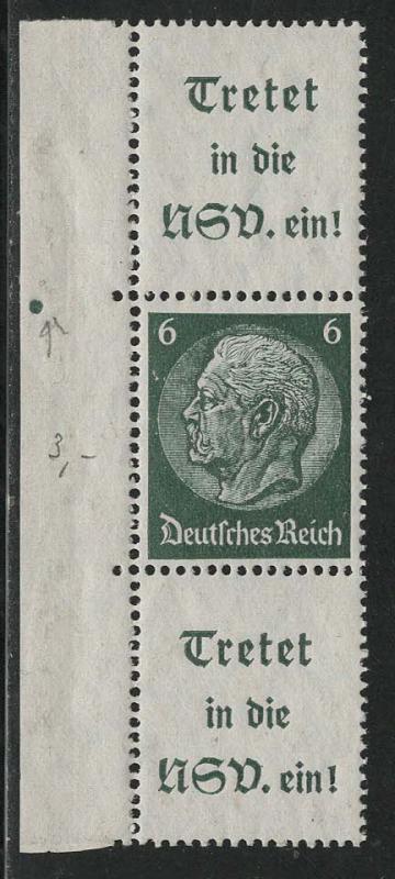Germany Scott # 419, 2x label A15.1, mint nh, se-tenant, Mi# S192