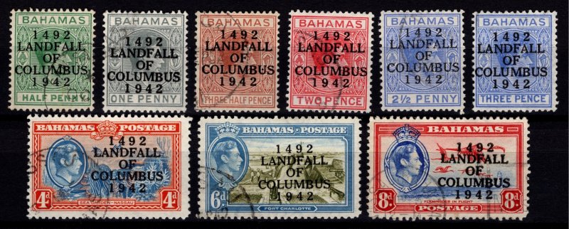 Bahamas 1942 450th Anniv. of Landing of Columbus, Part Set to 8d [Used]