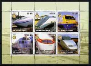 Mauritania 2002 Railway Locos #2 perf sheetlet containing...