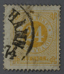 Sweden #24 Used VG Place Cancel Year Date '74' HRM