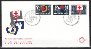 Netherlands, Scott cat. B629-B631. Red Cross issue on a First Day Cover. ^