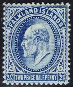 FALKLAND ISLANDS 1904 KEVII 2½D