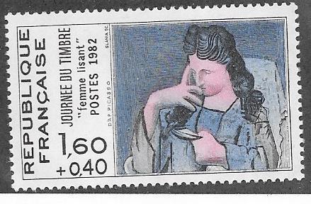 France #B547 1.60fr+40c  Woman Reading by Picassot (MLH)  CV $6.15