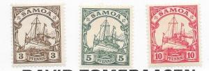 Samoa #70-72  complete set  (MLH ) CV$4.25