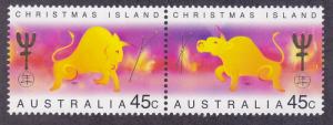 Christmas Island 405-06 MNH 1997 New Year Of the Ox Pair Very Fine