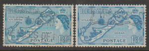 Bermuda SG 145 and 145a fine used  